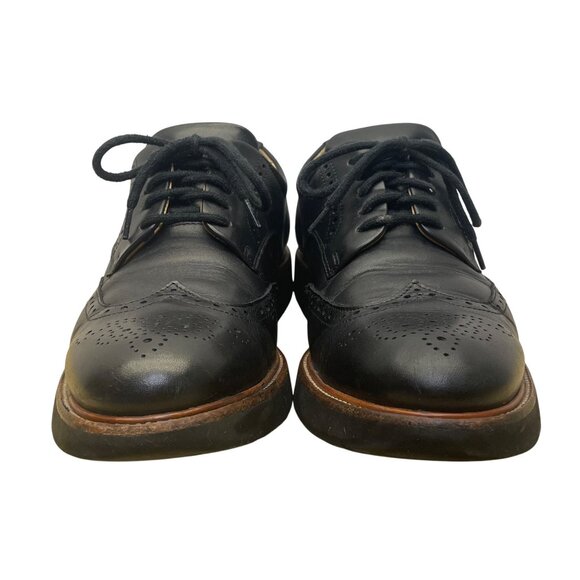 Hubbard Men’s Black Leather Wingtip Tipping Point Oxford Shoes Size US9 M - Picture 2 of 10